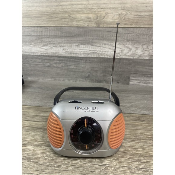 Fingerhut Other - Fingerhut Portable AM/FM Radio Unisex OS Silver Orange Good Retro Y2K Analog
